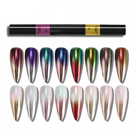 Polvo Efecto espejo de 2 tonos en Bolígrafo con esponja