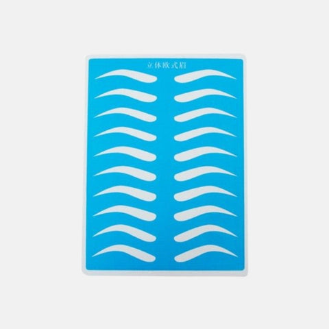 Piel sintética azul con guía para práctica de microblading