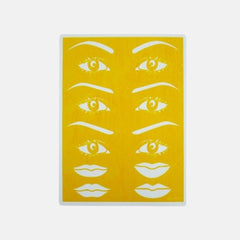 Pele sintética para prática com sobrancelhas, olhos e lábios