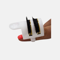 Ring with eyelashes separator and glue holder