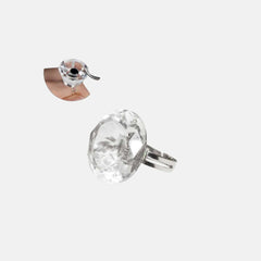 Crystal ring for lash extensions glue