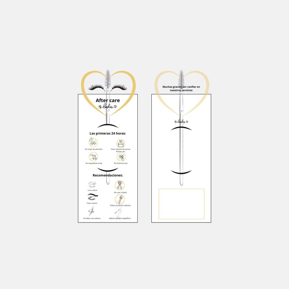 Eyelash Extensions Aftercare Card - 50 Units