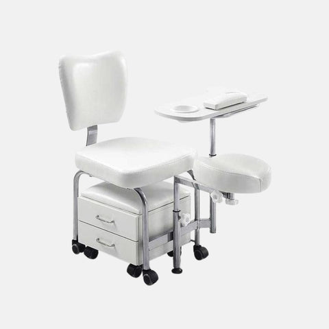 Silla para Pedicura y Manicura con Taburete y Cajones TENDY - Weelko
